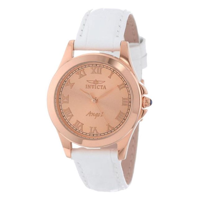 Ladies' Invicta Angel Rose-Tone Watch with Interchangeable Straps Boxed Set (Model: 14806)