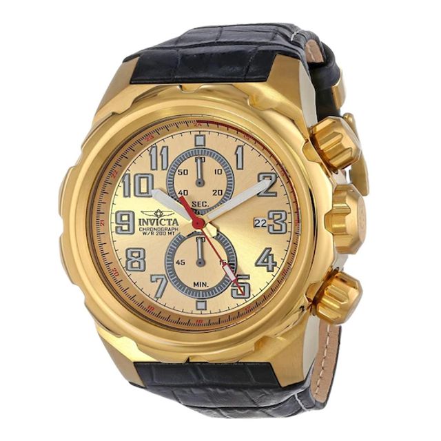 Men's Invicta Pro Diver Chronograph Watch with Gold-Tone Dial (Model: 15071)