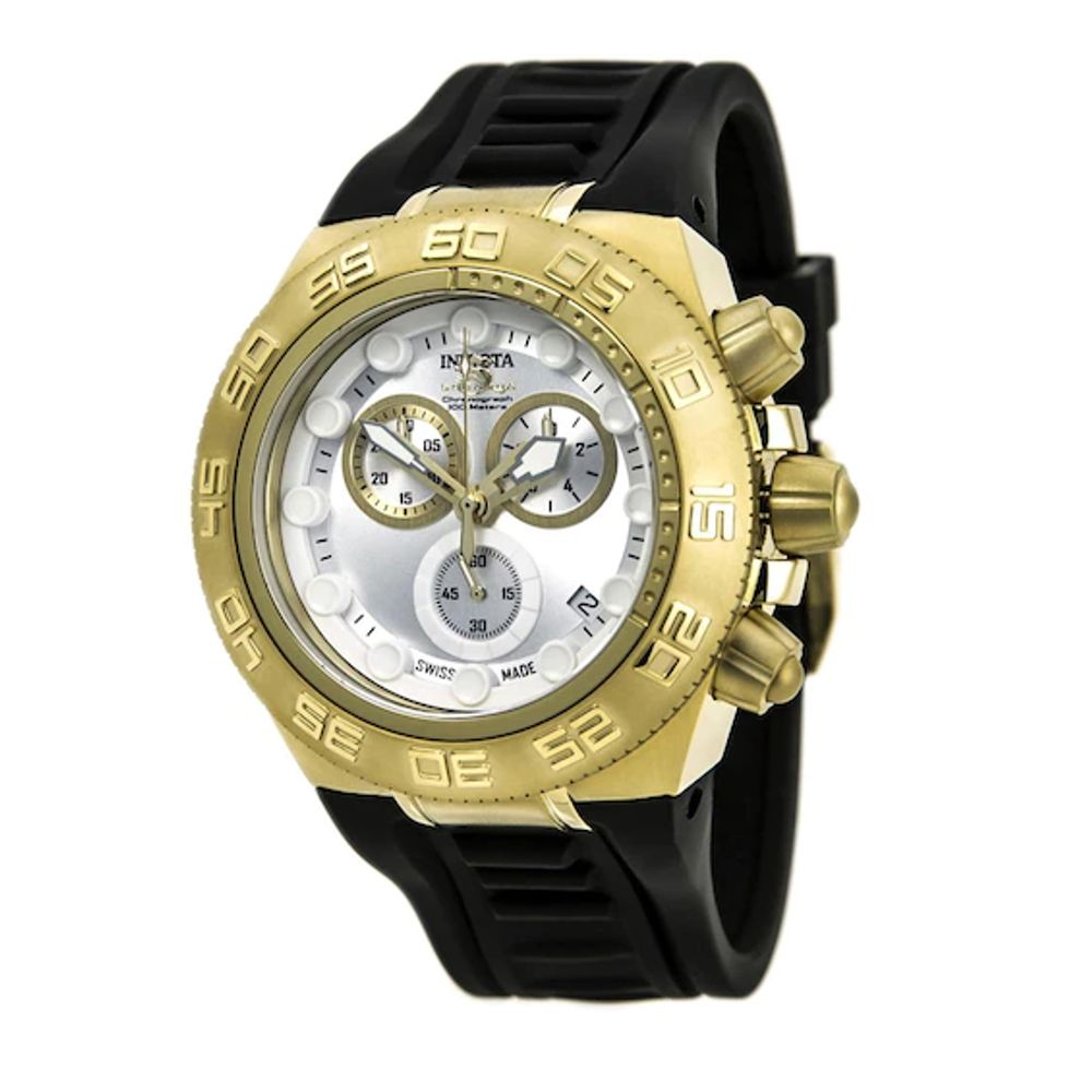 Men's Invicta Subaqua Chronograph Strap Watch with Silver-Tone Dial (Model: 15579)