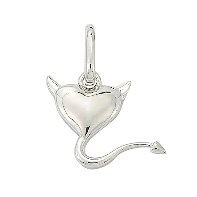 Personality Charms Devil Heart Charm in Sterling Silver