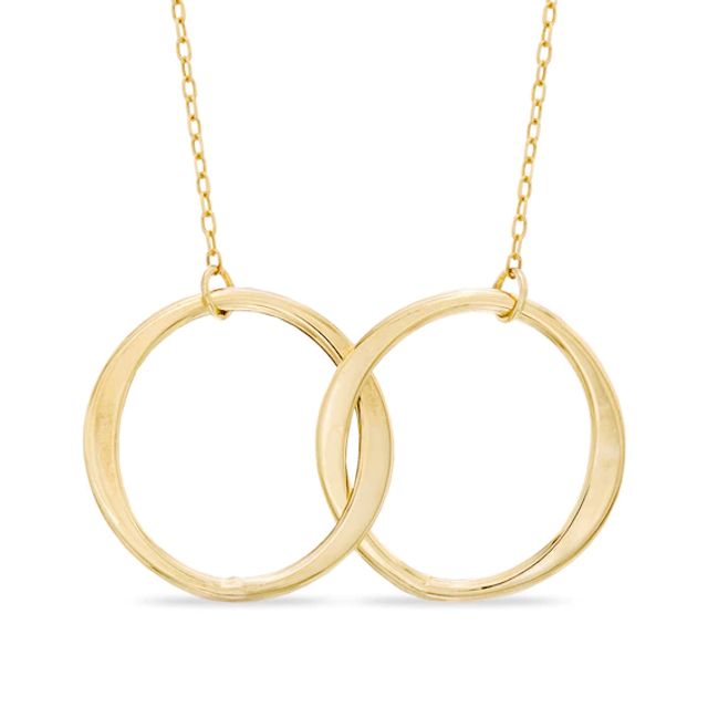 Double Circle Necklace in 10K Gold