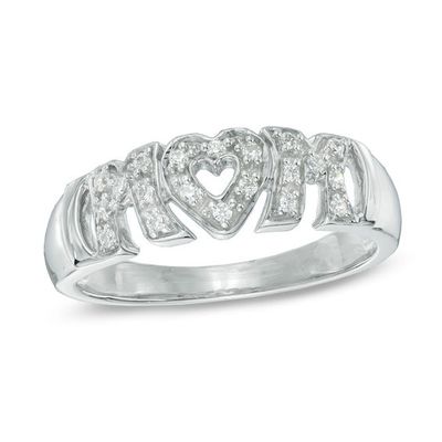 1/10 CT. T.w. Diamond Mom Ring in Sterling Silver