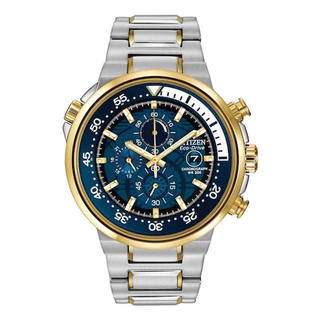 Men's Citizen Eco-DriveÂ® Endeavor Chronograph Watch with Blue Dial (Model: Ca0440-50L)