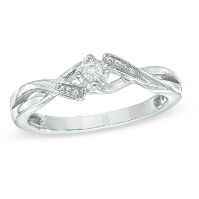 Promise Ring Diamond Accent Sterling Silver