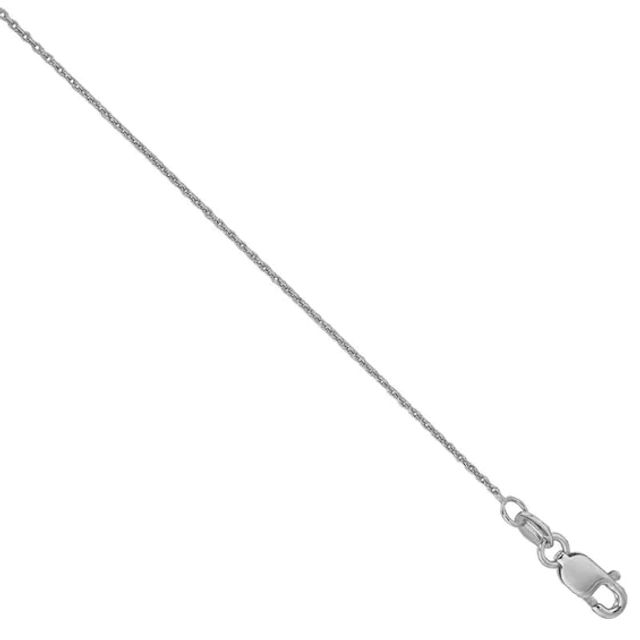 Ladies' 0.7mm Cable Chain Necklace in 14K White Gold - 16"
