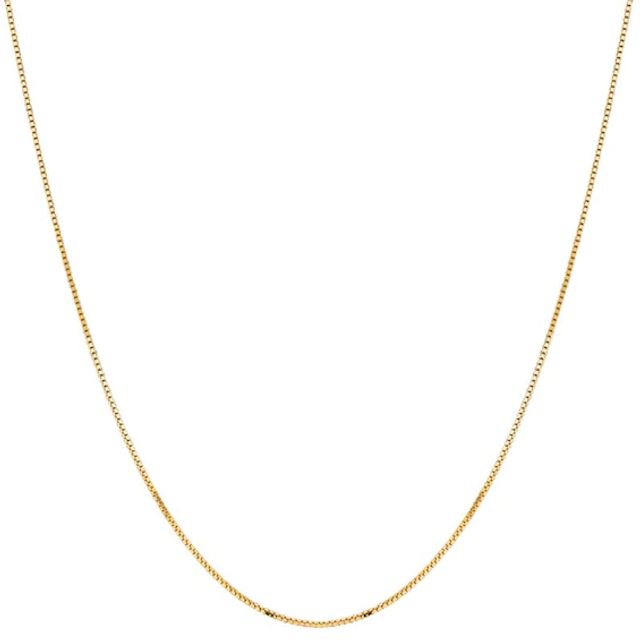 0.6mm Box Chain Necklace in 14K Gold - 18"