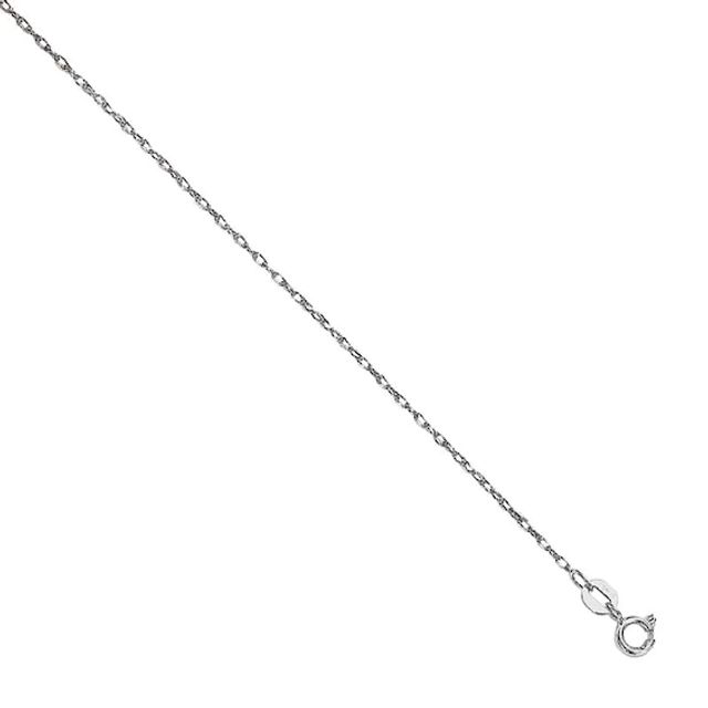 0.85mm Polished Rope Chain Necklace in 14K White Gold