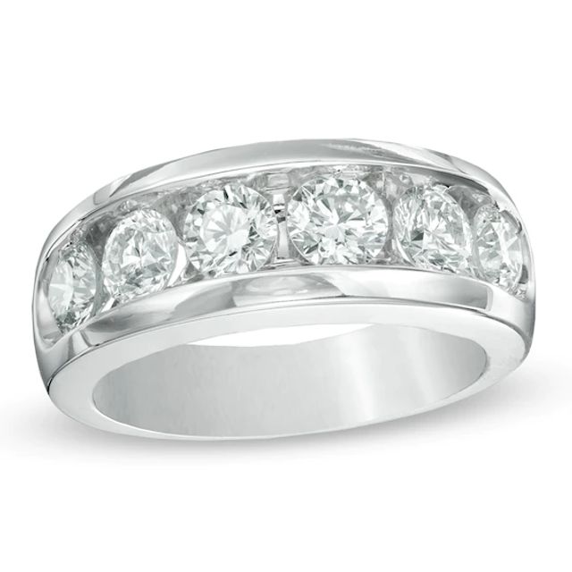 2 CT. T.w. Diamond Six Stone Anniversary Band in 14K White Gold