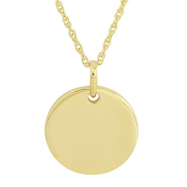 Personality Charms Round Disk Starter Pendant in 10K Gold