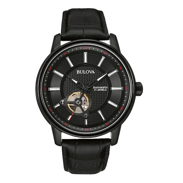 Men's Bulova Automatic Watch with Black Dial (Model: 98A139)