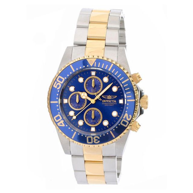 Men's Invicta Pro Diver Chronograph Two-Tone Watch with Blue Dial (Model: 1773)