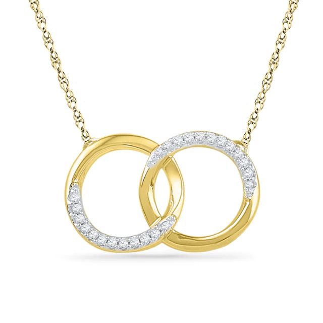 1/10 CT. T.w. Diamond Interlocking Circles Necklace in 10K Gold