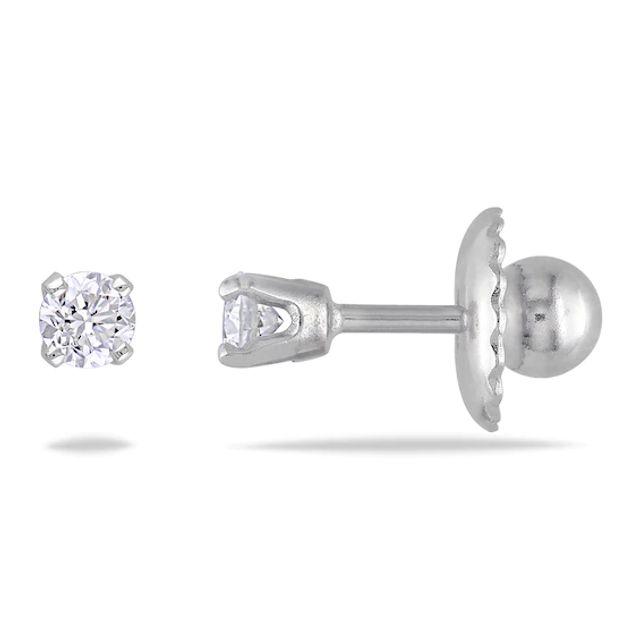 1/10 CT. T.w. Diamond Solitaire Stud Earrings in 14K White Gold