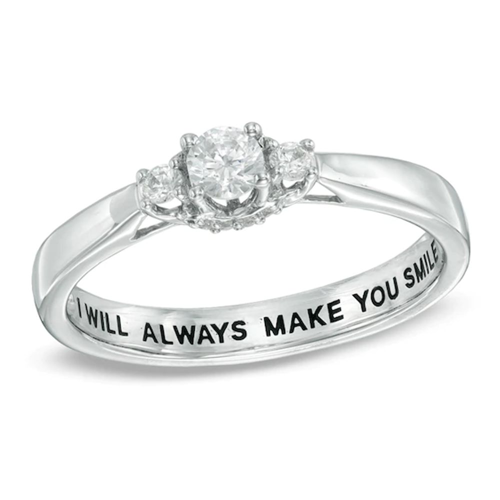 1/4 CT. T.w. Diamond Promise Ring in 10K White Gold (28 Characters)