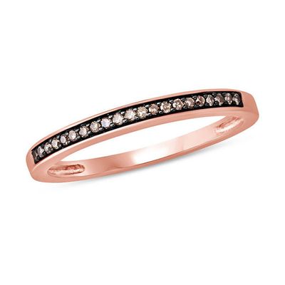 1/10 CT. T.w. Champagne Diamond Anniversary Band in 10K Rose Gold