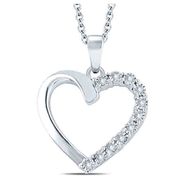 Diamond Accent Miracle Heart Pendant in Sterling Silver