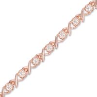 Morganite "Xo" Bracelet in Sterling Silver with 18K Rose Gold Plate - 7.25"