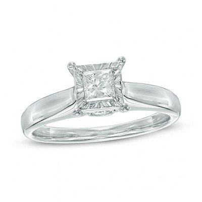 1/2 CT. T.w. Princess-Cut Diamond Engagement Ring in 10K White Gold (J/I3)