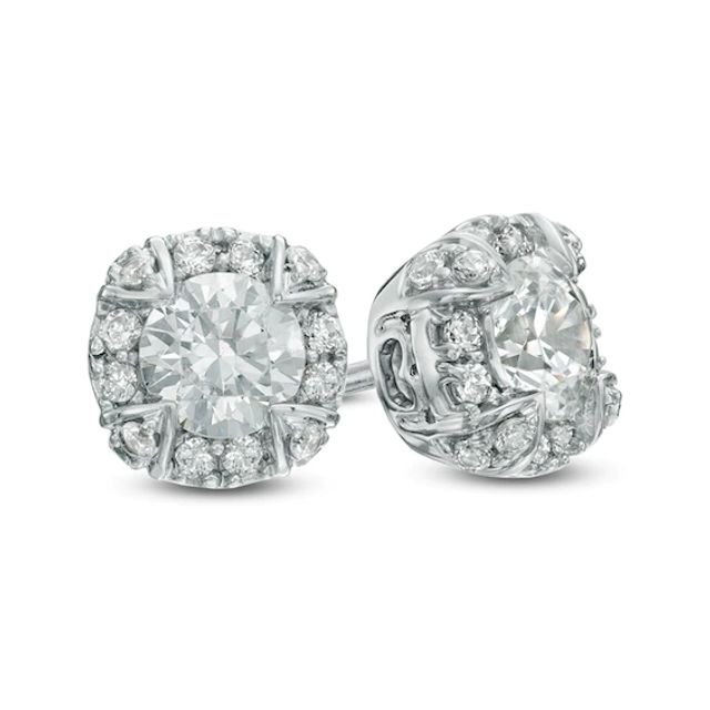 5/8 CT. T.w. Diamond Frame Stud Earrings in 10K White Gold