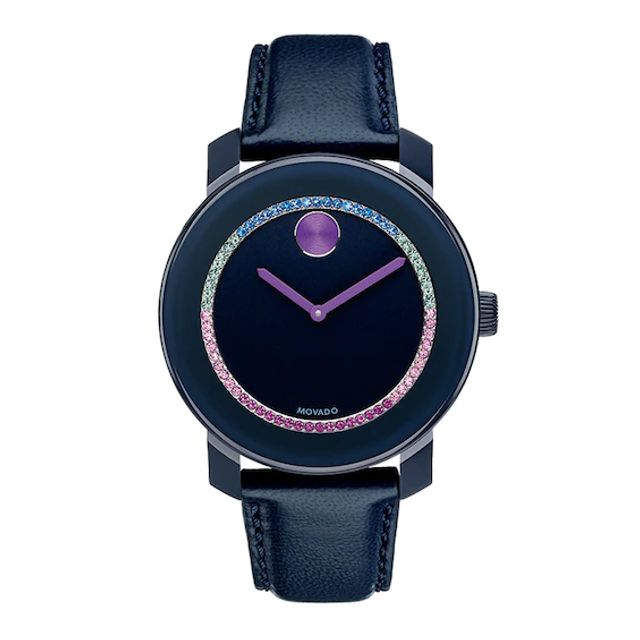 Ladies' Movado BoldÂ® Rainbow Crystal Watch with Navy MuseumÂ® Dial (Model: 3600228)