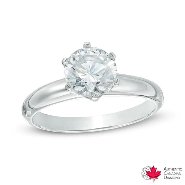 2 CT. Certified Canadian Diamond Solitaire Engagement Ring in 14K White Gold (I/I1)