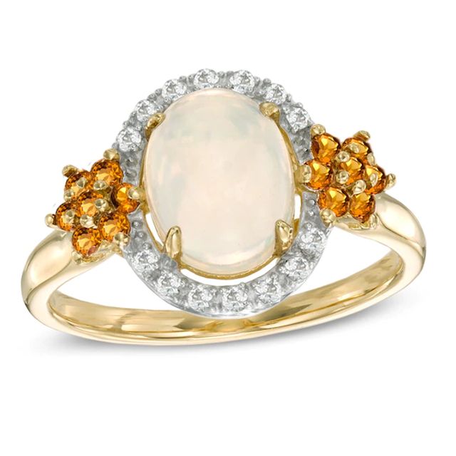 CITRINE AND DIAMOND FLOWER SHAKER RING - Hammerman Jewels