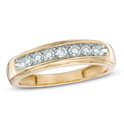 Men's 1/2 CT. T.w. Diamond Comfort Fit Band in 10K Gold