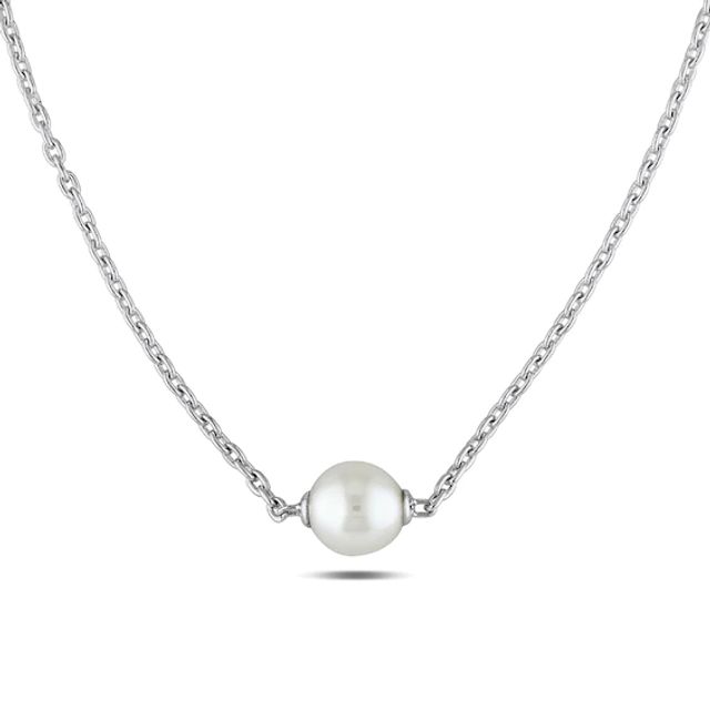 9.0-9.5mm Freshwater Cultured Pearl Necklace in Sterling Silver