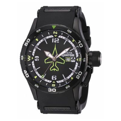 Men's Invicta Aviator Strap Watch with Black Dial (Model: 1763)