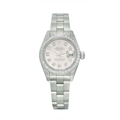 Previously Owned - Ladies' Rolex Datejust 7/8 CT. T.w. Diamond 18K White Gold Watch with Silver-Tone Dial