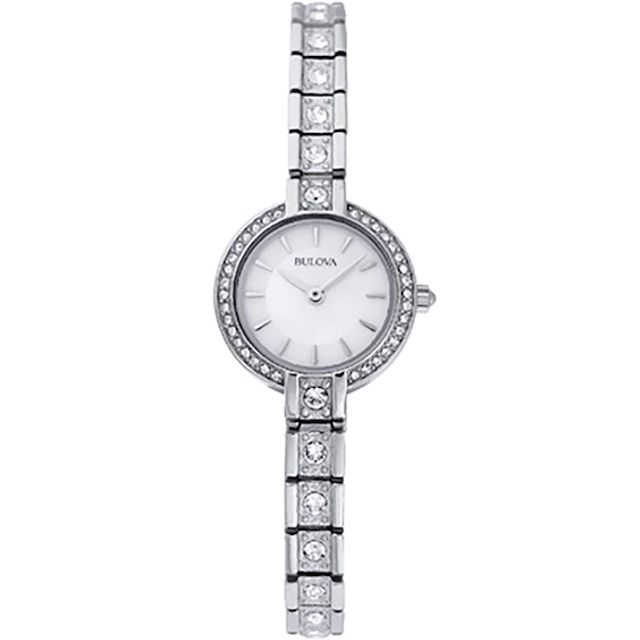 Ladies' Bulova Crystal Accent Watch with Mother-of-Pearl Dial (Model: 96L209)