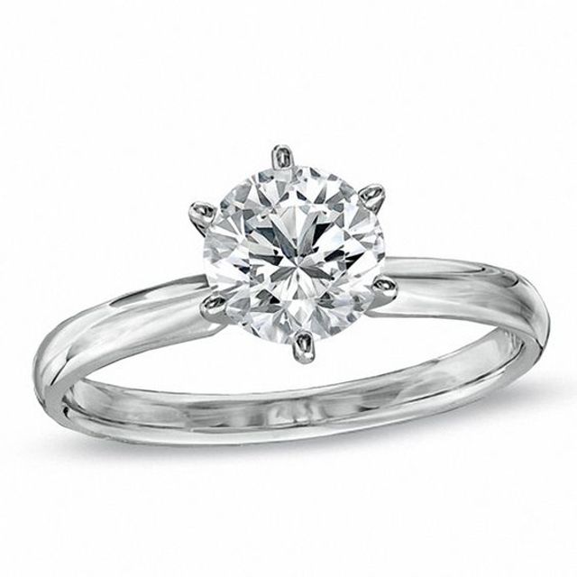 1 CT. Certified Diamond Solitaire Engagement Ring in 14K White Gold (I-J/I2)