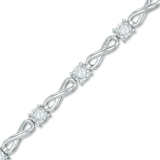 1/2 CT. T.w. Diamond Infinity Link Bracelet in 10K White Gold