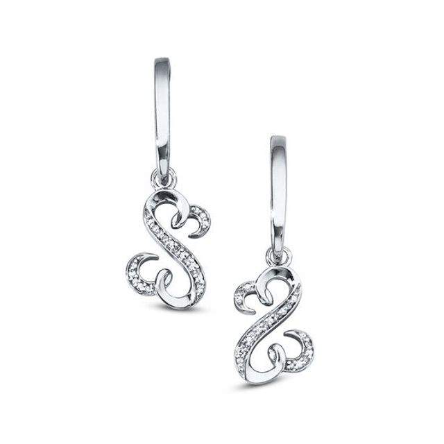 Open Hearts by Jane Seymourâ¢ Diamond Accent Drop Earrings in Sterling Silver