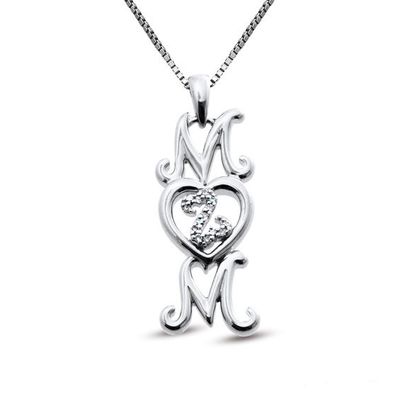 Open Hearts Family by Jane Seymourâ¢ Linear Mom Pendant in Sterling Silver