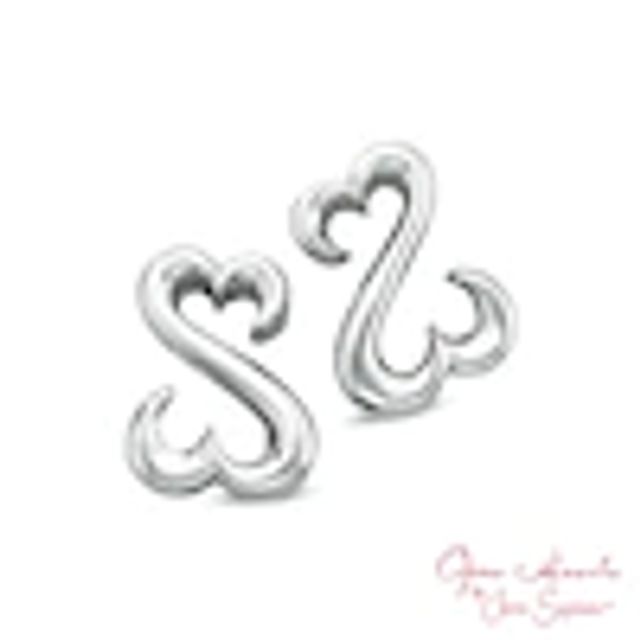 Open Hearts by Jane Seymourâ¢ Stud Earrings in Sterling Silver