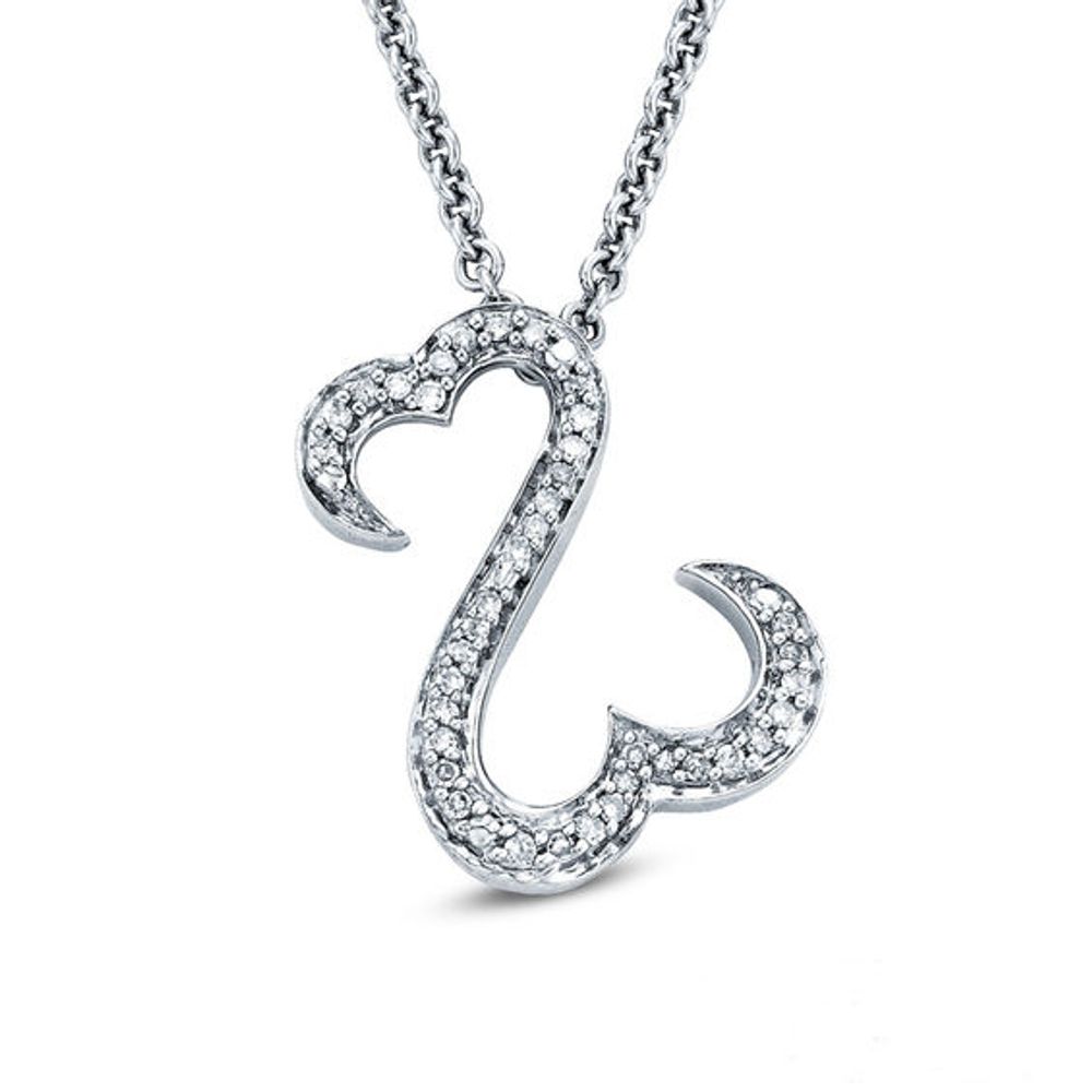 Open Hearts by Jane Seymourâ¢ 1/8 CT. T.w. Diamond Pendant in Sterling Silver