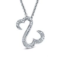 Open Hearts by Jane Seymourâ¢ 1/8 CT. T.w. Diamond Pendant in Sterling Silver