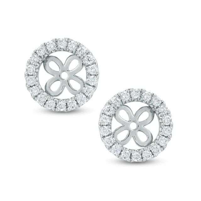 1/ CT. T.w. Diamond Frame Earring Jackets in 14K White Gold