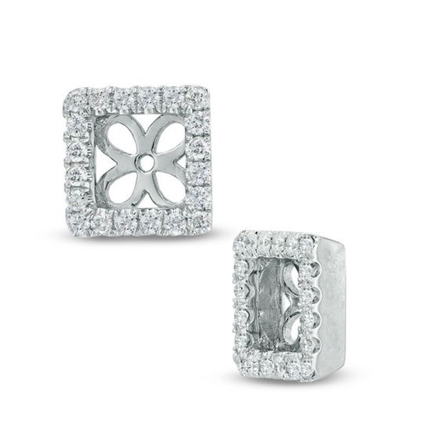 3/8 CT. T.w. Diamond Square Frame Earring Jackets in 14K White Gold