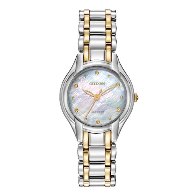 Ladies' Citizen Eco-DriveÂ® Silhouette Mother-of-Pearl Dial Watch (Model: Em0284-51N)