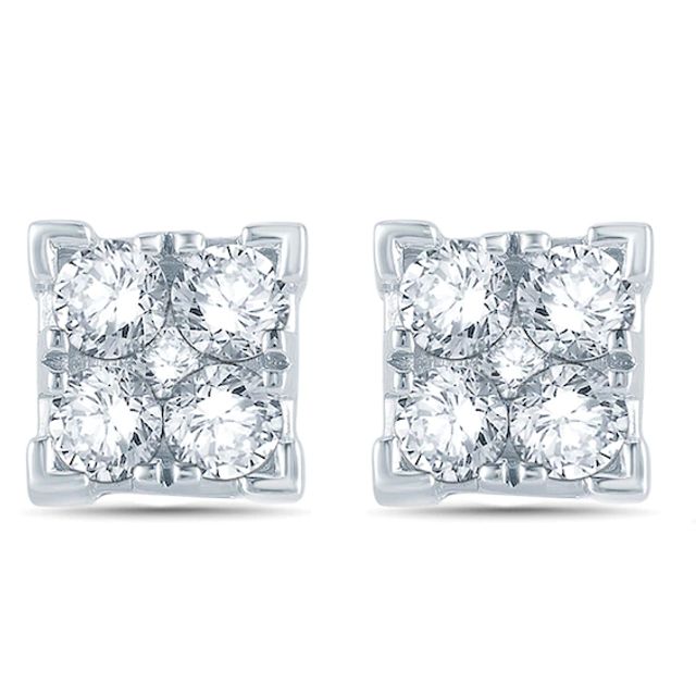 1/4 CT. T.w. Diamond Stud Earrings in 10K White Gold