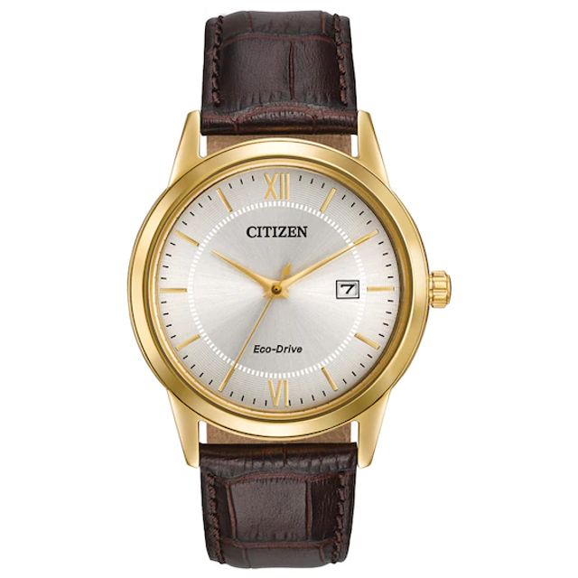 Men's Citizen Eco-DriveÂ® Strap Watch with Ivory Dial (Model: Aw1232-04A)