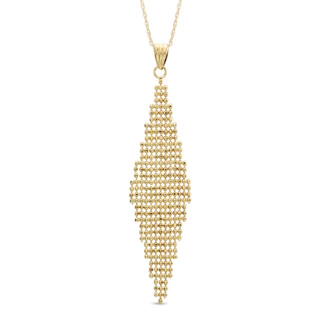 Kite-Shaped Bead Drop Pendant in 10K Gold