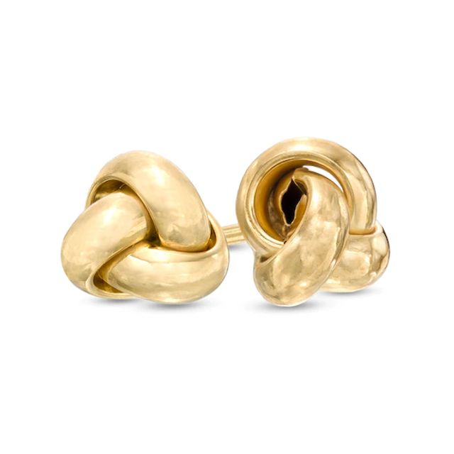 Small Love Knot Stud Earrings in 10K Gold