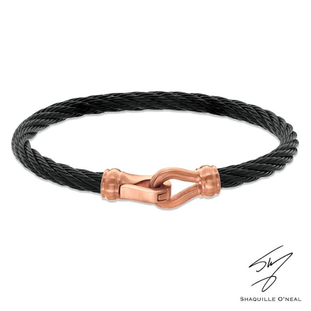 Men's Cable Bracelet in Two-Tone Stainless Steel - 8.5"