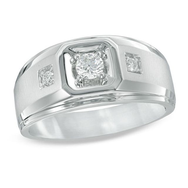 Men's 1/3 CT. T.w. Diamond Ring in 10K White Gold