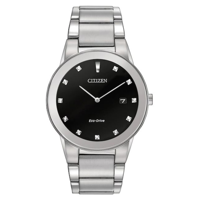 Men's Citizen Eco-DriveÂ® Axiom Diamond Accent Watch with Black Dial (Model: Au1060-51G)