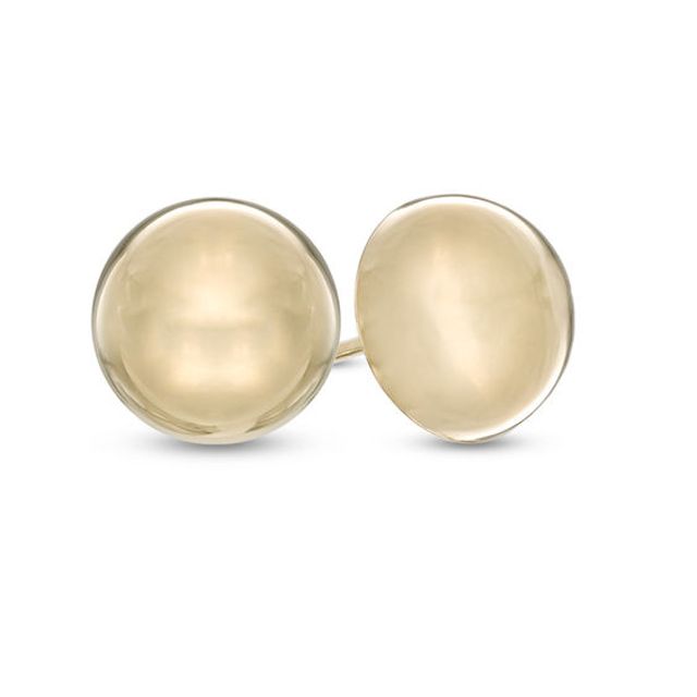 8.0mm Button Stud Earrings in 14K Gold