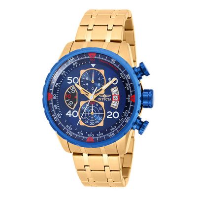 Men's Invicta Aviator Two-Tone Watch with Blue Dial (Model: 19173)